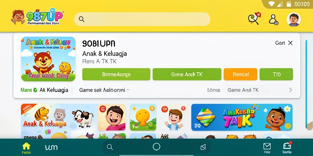Tampilan cerah dan interaktif dari aplikasi Game Anak TK.
