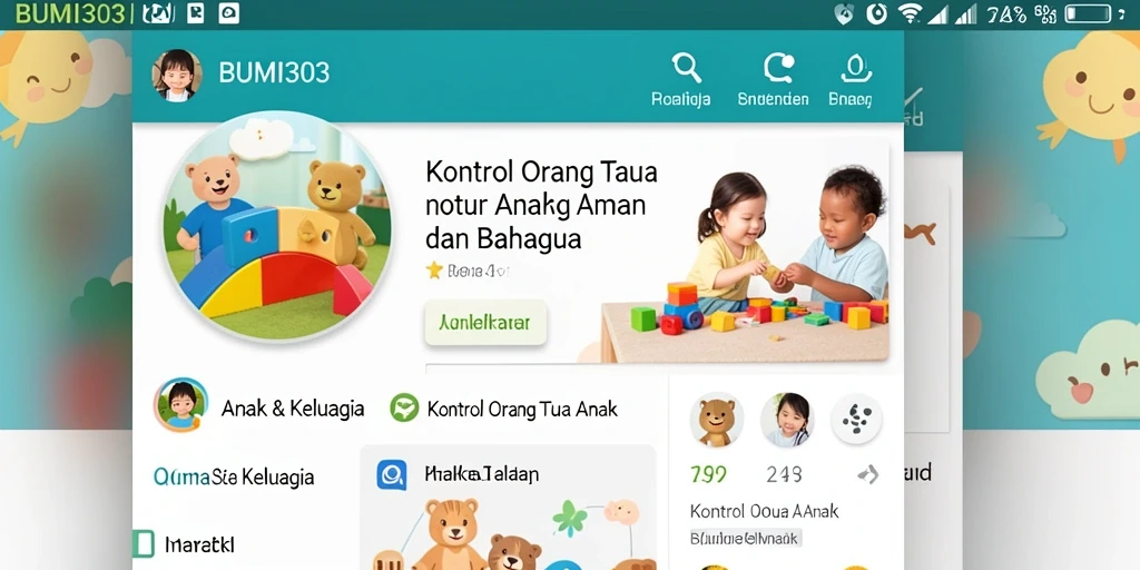 Antarmuka BUMI303 untuk kontrol orang tua yang intuitif.
