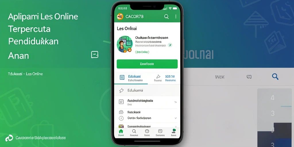Antarmuka aplikasi Les Online CACOR78 yang user-friendly.