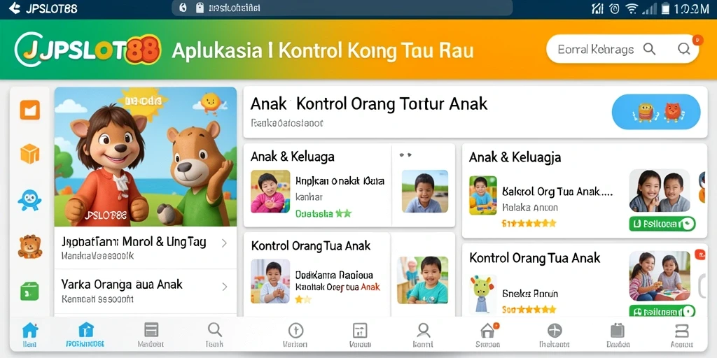 Tampilan antarmuka JPSLOT88 untuk Kontrol Orang Tua Anak yang intuitif.