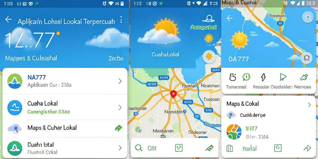 Antarmuka aplikasi Cuaca Lokal NA777 yang menarik dan informatif.