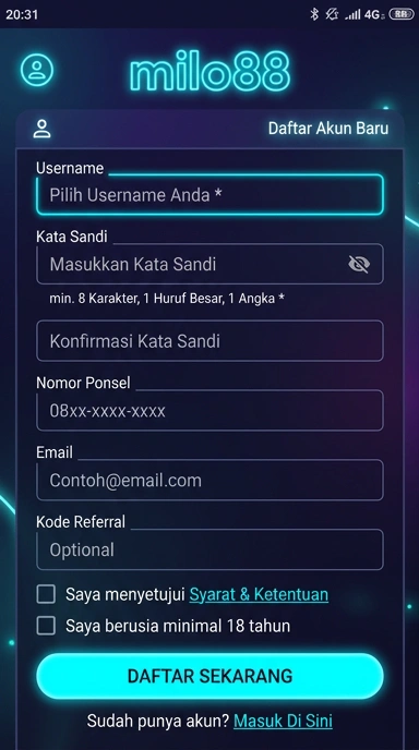 Panduan Membuat Akun Baru di milo88